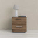 Pepe Walnut Finish 2 Drawers Bedside Table