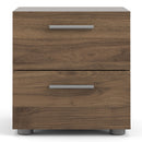 Pepe Walnut Finish 2 Drawers Bedside Table