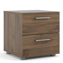 Pepe Walnut Finish 2 Drawers Bedside Table