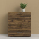 Pepe Walnut Finish Wooden 4 Chest of Drawers