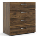 Pepe Walnut Finish Wooden 4 Chest of Drawers