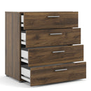 Pepe Walnut Finish Wooden 4 Chest of Drawers