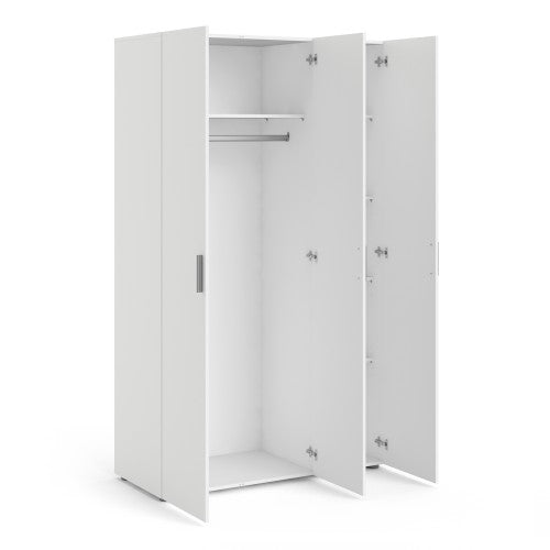 Pepe White Wooden 3 Doors Wardrobe