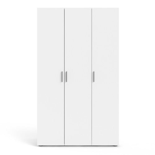 Pepe White Wooden 3 Doors Wardrobe