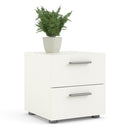 Pepe White Woodgrain Finish 2 Drawers Bedside