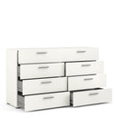 Pepe White Woodgrain Wide 8 Chest of Drawers