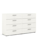 Pepe White Woodgrain Wide 8 Chest of Drawers