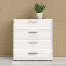 Pepe White Woodgrain Wood 4 Chest of Drawers