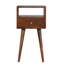 Petite Chestnut Finish 1 Drawer Bedside Table by Lavishway | Bedside Tables-58027