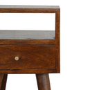 Petite Chestnut Finish 1 Drawer Bedside Table by Lavishway | Bedside Tables-58031