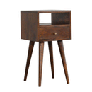 Petite Chestnut Finish 1 Drawer Bedside Table by Lavishway | Bedside Tables-58026