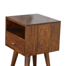 Petite Chestnut Finish 1 Drawer Bedside Table by Lavishway | Bedside Tables-58030