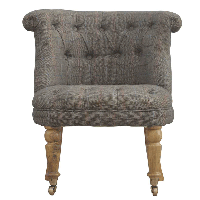 Petite Upholstered Multi Tweed Accent Chair by Lavishway | Accent Chairs-57968