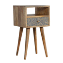 Petite Oak Finish 1 Drawer Bedside Table by Lavishway | Bedside Tables-57891