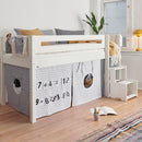 Manis White Mid Sleeper Bed & Safety Rail by Lavishway | Wooden Beds-26400