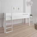 Manis White Mid Sleeper Bed & Safety Rail by Lavishway | Wooden Beds-26408