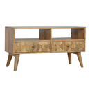 Alsvin Modern 2 Open Slots Wooden Media Unit by Lavishway | TV Units Cabinets-57796
