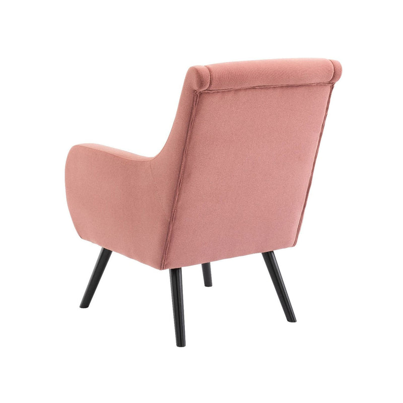 Ruben Black Legs With Fabric Curved Armchair by Lavishway | Armchairs-24129