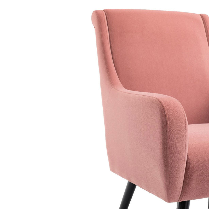 Ruben Black Legs With Fabric Curved Armchair by Lavishway | Armchairs-24133