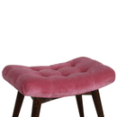 Paola Curved Pink Cotton Velvet Bench by Lavishway | Benches & Storage Benches-57724