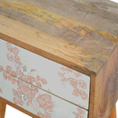 Paola Floral Screen Printed Bedside Table by Lavishway | Bedside Tables-57699