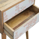 Paola Floral Screen Printed Bedside Table by Lavishway | Bedside Tables-57698