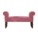 Paola Pink Velvet Contemporary Bench by Lavishway | Benches & Storage Benches-57682