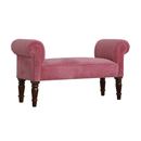 Paola Pink Velvet Contemporary Bench by Lavishway | Benches & Storage Benches-57680