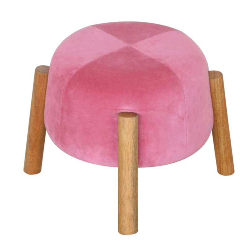 Paola Upholstered Velvet Cone Footstool by Lavishway | Footstool-57660