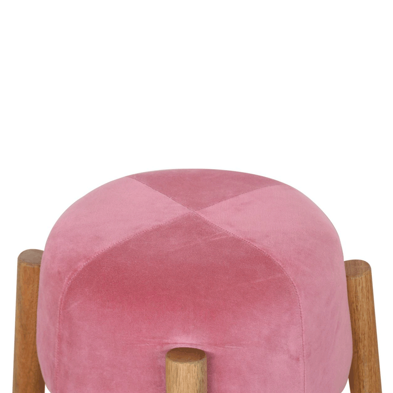 Paola Upholstered Velvet Cone Footstool by Lavishway | Footstool-57665