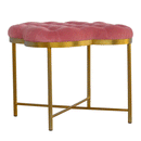 Paola Golden Base Deep Button Footstool by Lavishway | Footstool-57629