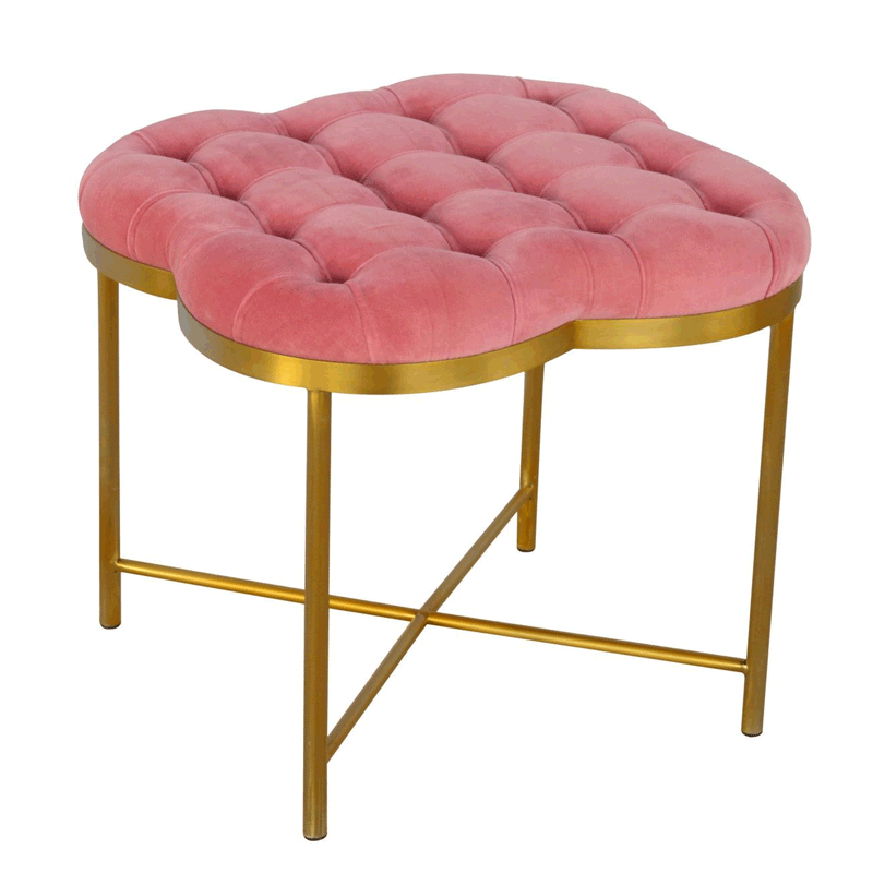 Paola Golden Base Deep Button Footstool by Lavishway | Footstool-57631