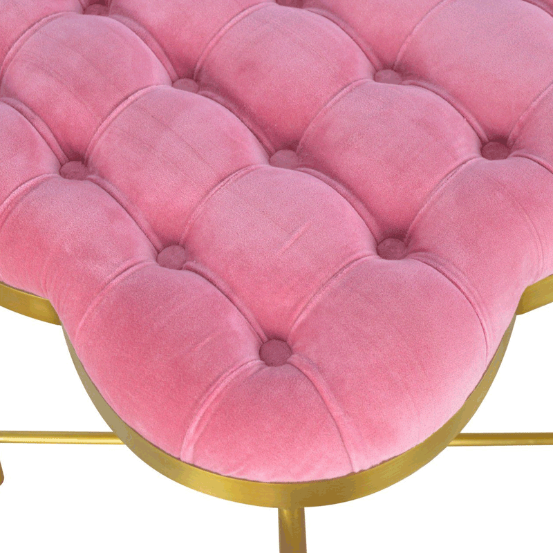 Paola Golden Base Deep Button Footstool by Lavishway | Footstool-57634