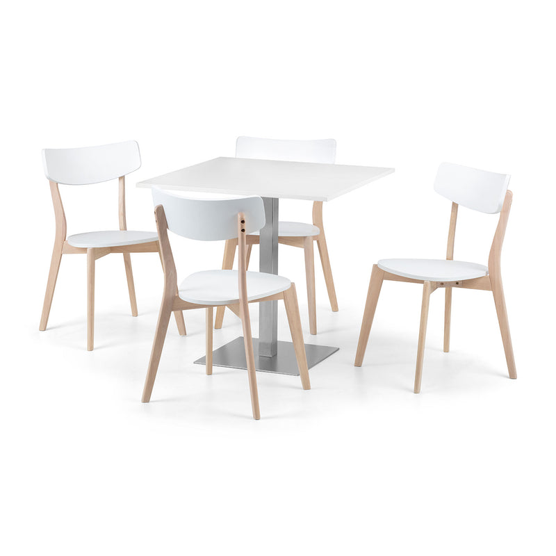 Pisa Wooden Square Dining Table With Pedestal by Lavishway | Dining Tables-61242