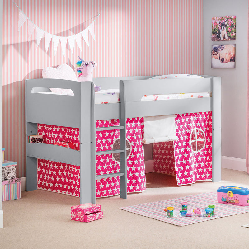 Pluto Mid Sleeper Bed With Tent by Lavishway | Wooden Beds-61214