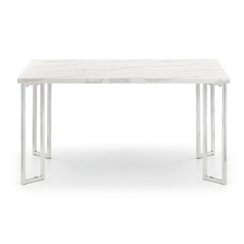 Positano White Marble Effect Top Dining Table by Lavishway | Dining Tables-61228