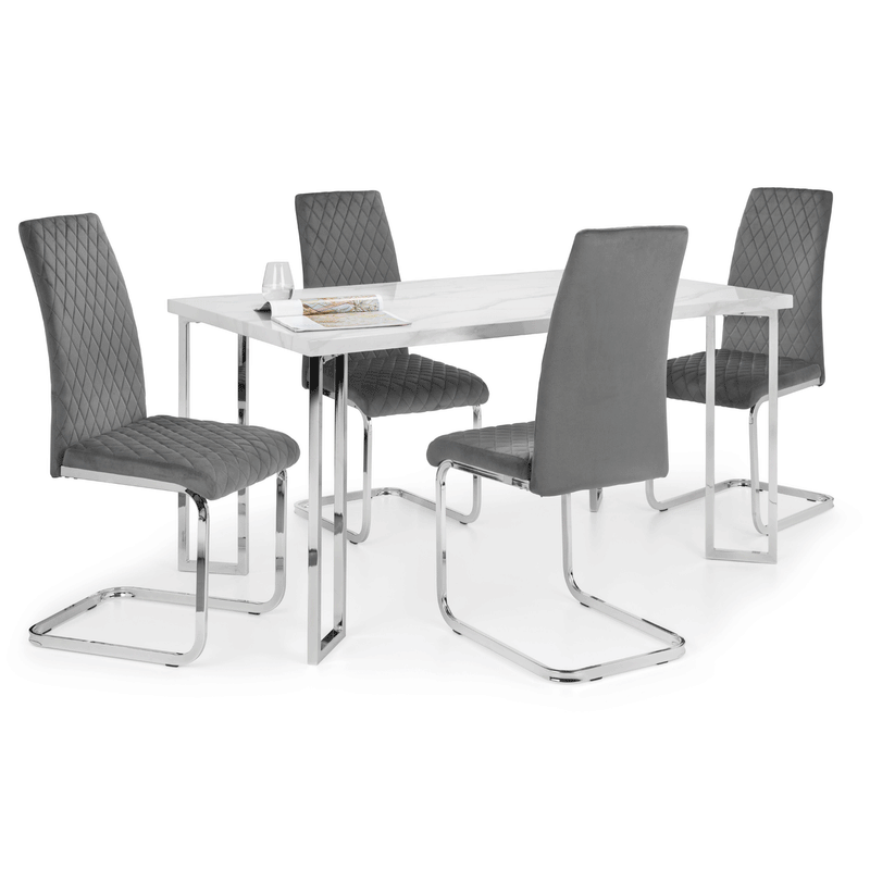 Positano White Marble Effect Top Dining Table by Lavishway | Dining Tables-61229