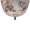 Postcard Pattern Velvet Footstool by Lavishway | Footstool-57919