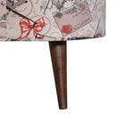 Postcard Pattern Velvet Footstool by Lavishway | Footstool-57918