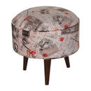 Postcard Pattern Velvet Footstool by Lavishway | Footstool-57916