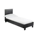 Prado Faux Leather Brown & Black Bed Frame by Lavishway | Leather/Faux Beds-28306