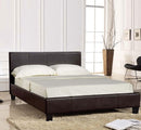 Prado Faux Leather Brown & Black Bed Frame by Lavishway | Leather/Faux Beds-28305