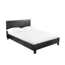 Prado Faux Leather Brown & Black Bed Frame by Lavishway | Leather/Faux Beds-28307