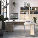 Prima Oak Desk With Steel Adjustable Legs by Lavishway | -28705