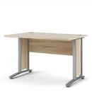 Prima Oak Desk With Silver & Grey Steel Legs by Lavishway | -28790