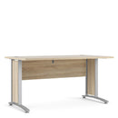 Prima Oak Desk With Silver & Grey Steel Legs by Lavishway | -28789
