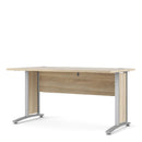 Prima Oak Desk With Silver & Grey Steel Legs by Lavishway | -28791