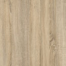 Prima Oak Finish Desk With White Steel Legs by Lavishway | -28781