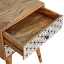 Prima Wood Pattern 2 Drawers Bedside Table by Lavishway | Bedside Tables-57908