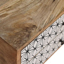 Prima Wood Pattern 2 Drawers Bedside Table by Lavishway | Bedside Tables-57910